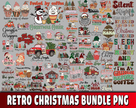 Retro christmas PNG , Mega bundle Retro Christmas PNG , for Cricut, Silhouette, digital download , file cut, Instant Download