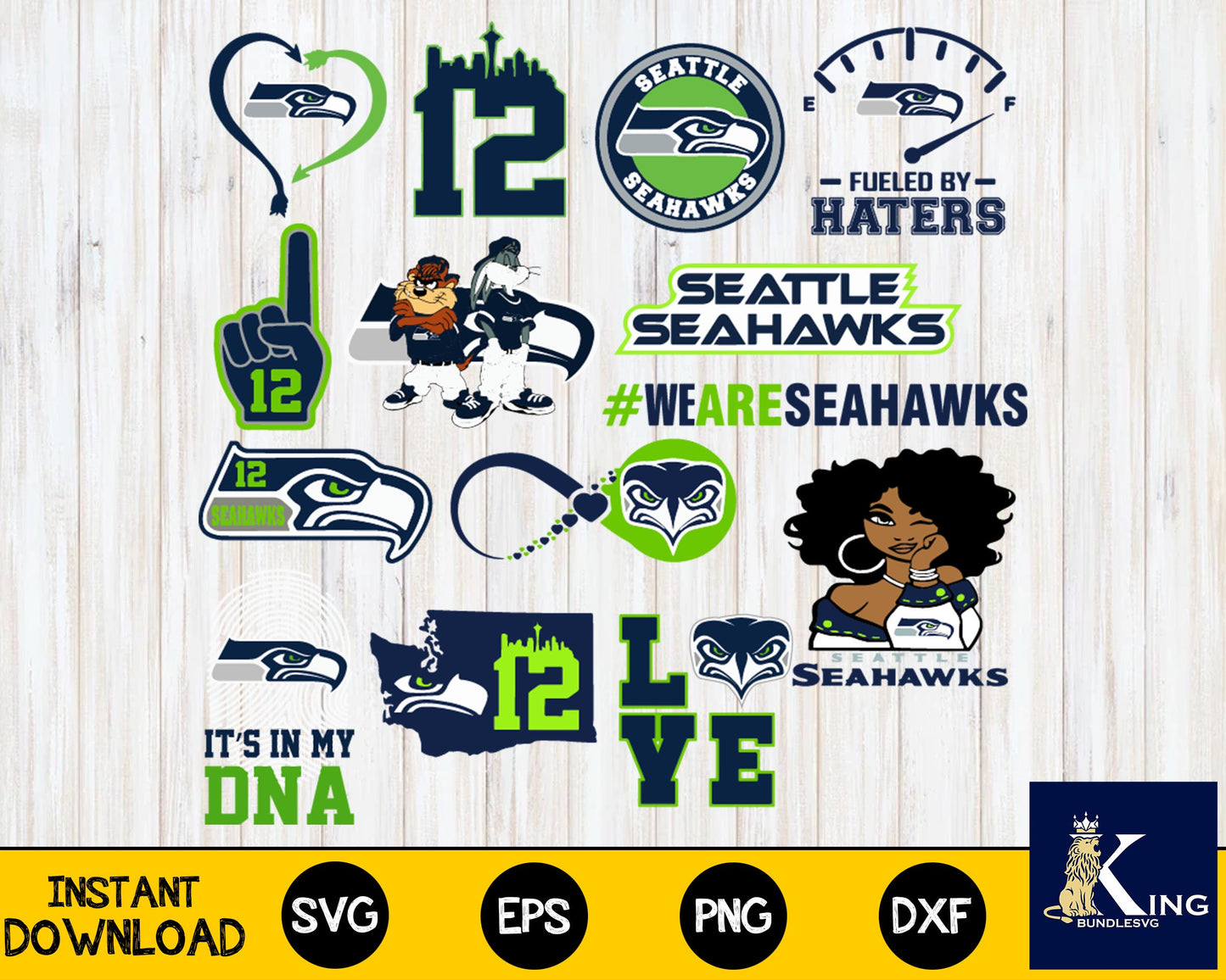 Seattle Seahawks Bundle svg, Seattle Seahawks Nfl svg, Bundle sport Digital Cut Files svg eps dxf png file, for Cricut, Silhouette, digital, file cut