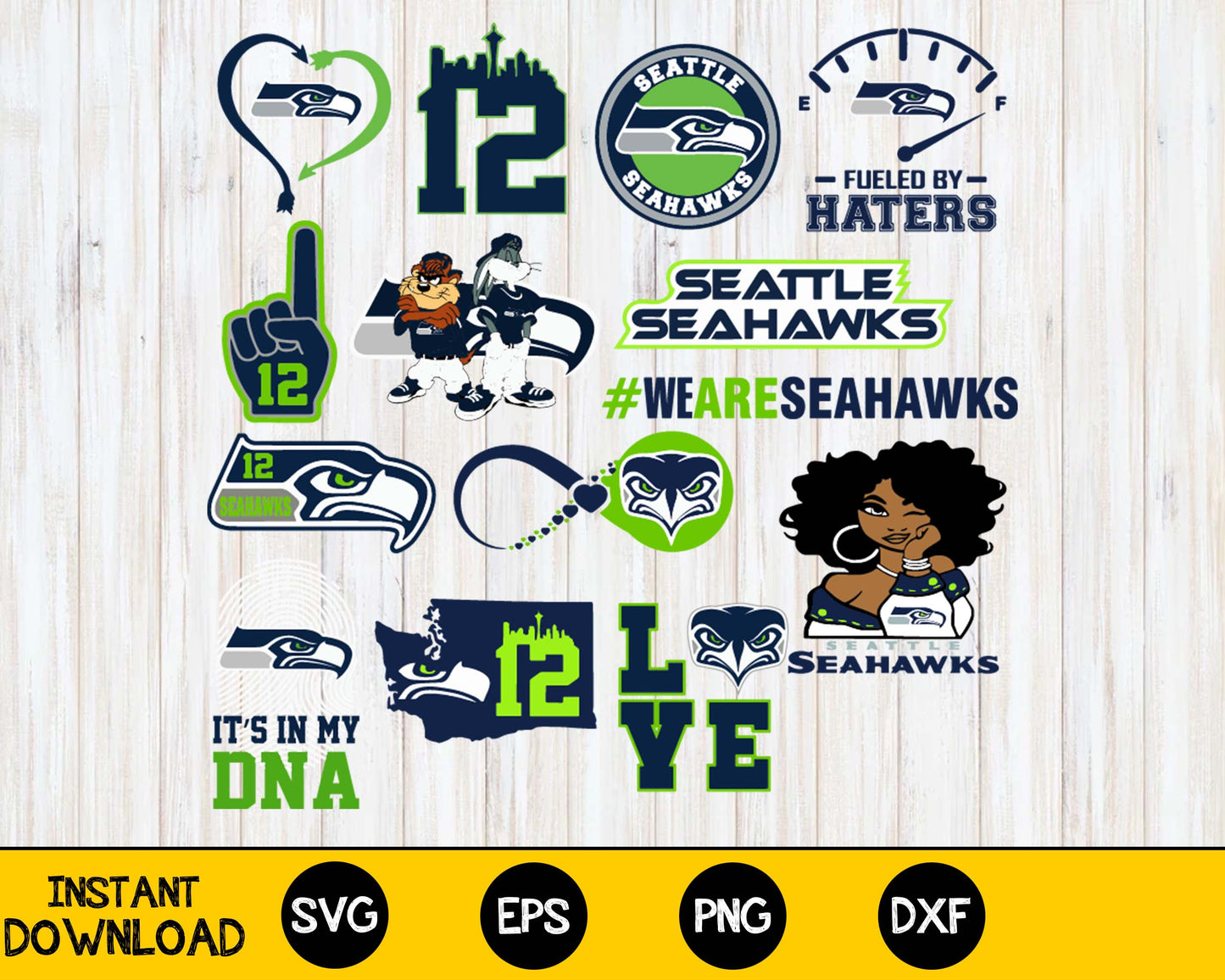 Seattle Seahawks Bundle svg, Seattle Seahawks Nfl svg, Bundle sport Digital Cut Files svg eps dxf png file, for Cricut, Silhouette, digital, file cut