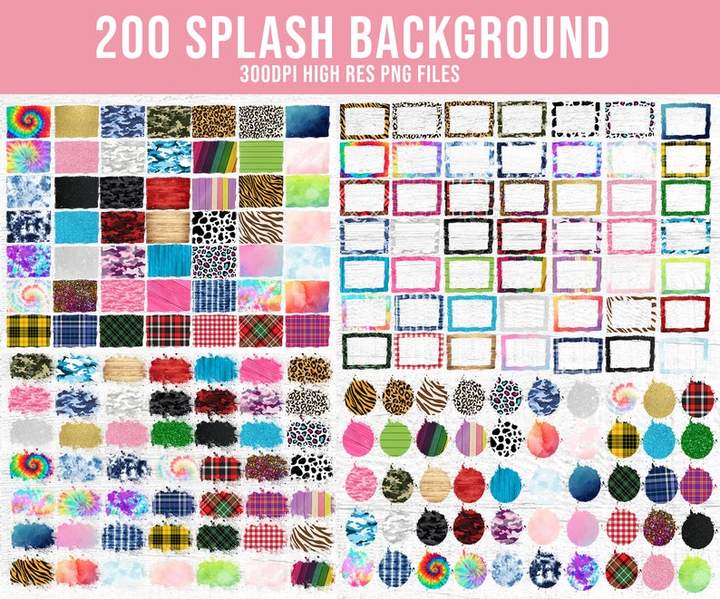 Splash Background PNG Bundle - 200+ files Splash Background PNG file