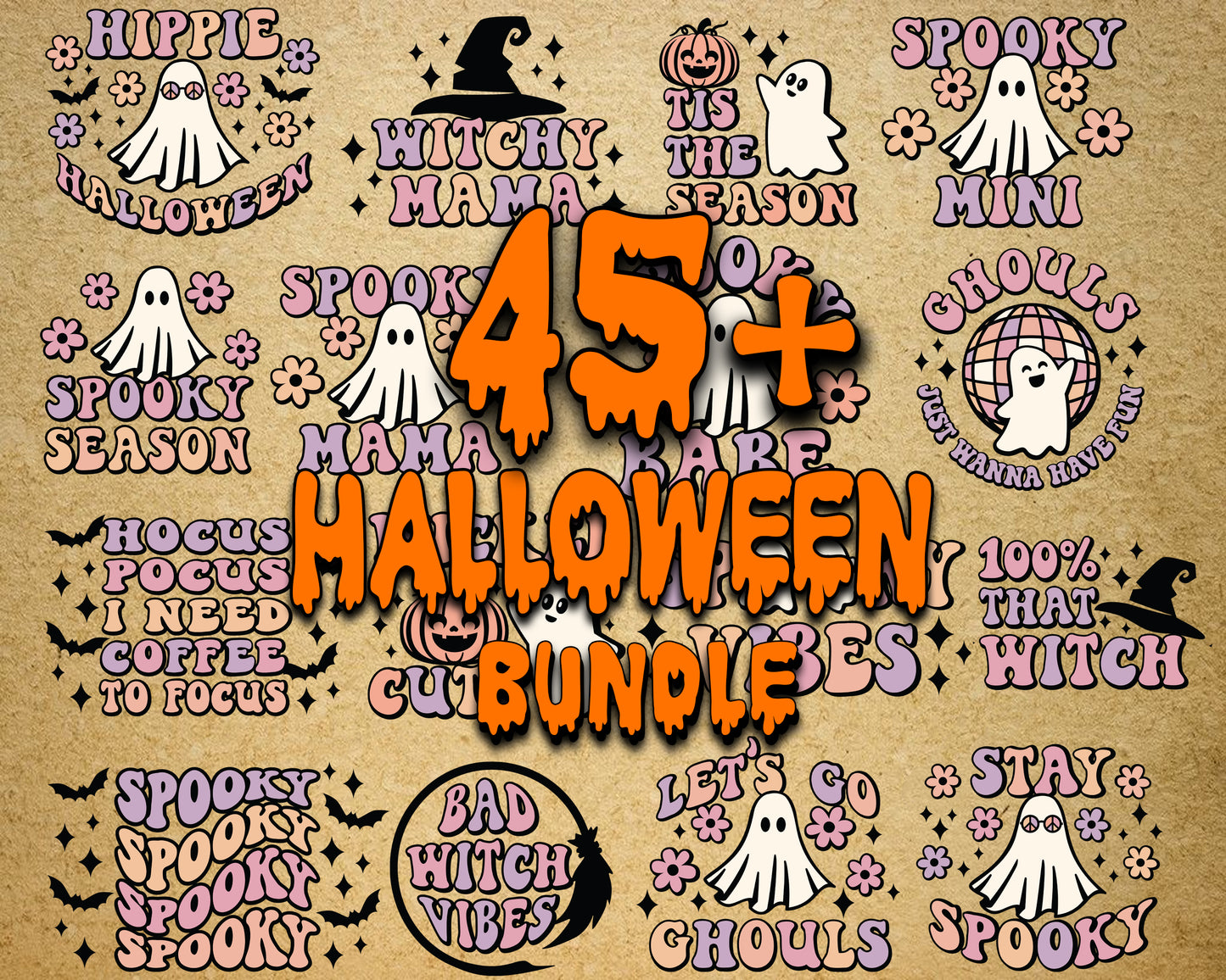 45+ file Spooky bundle svg dxf eps png,bundle halloween cricut, for Cricut, Silhouette, digital, file cut