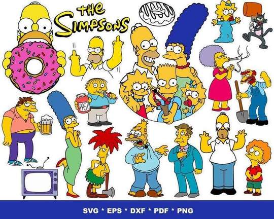 The Simpsons Bundle svg,1000+ files The Simpsons svg eps png, for Cricut, Silhouette, digital, file cut