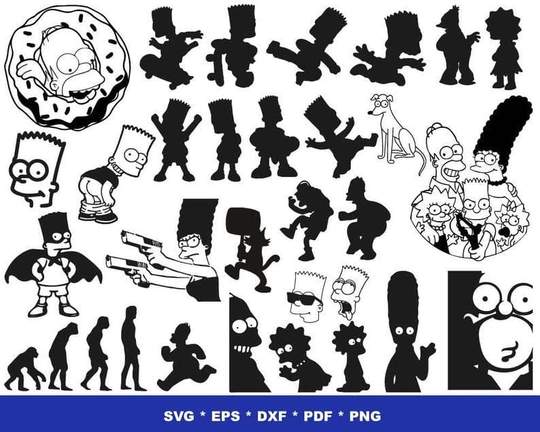 The Simpsons Bundle svg,1000+ files The Simpsons svg eps png, for Cricut, Silhouette, digital, file cut