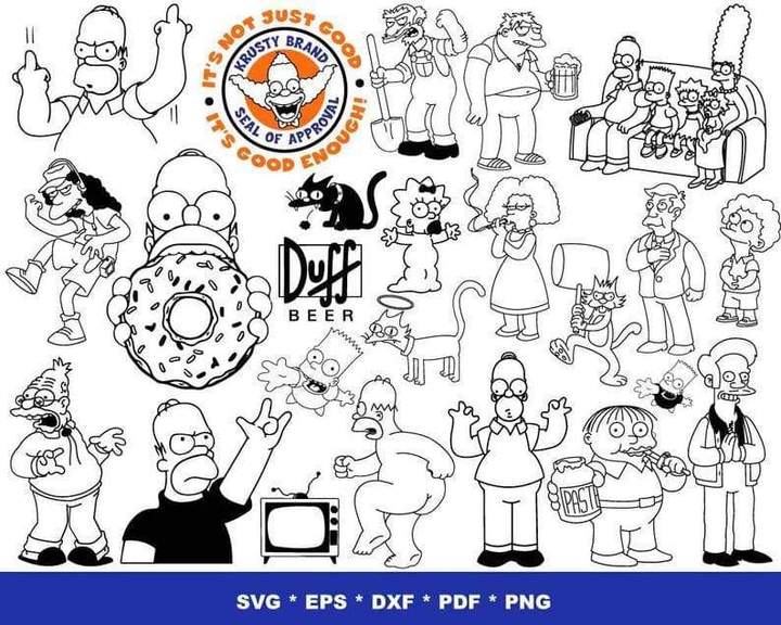 The Simpsons Bundle svg,1000+ files The Simpsons svg eps png, for Cricut, Silhouette, digital, file cut