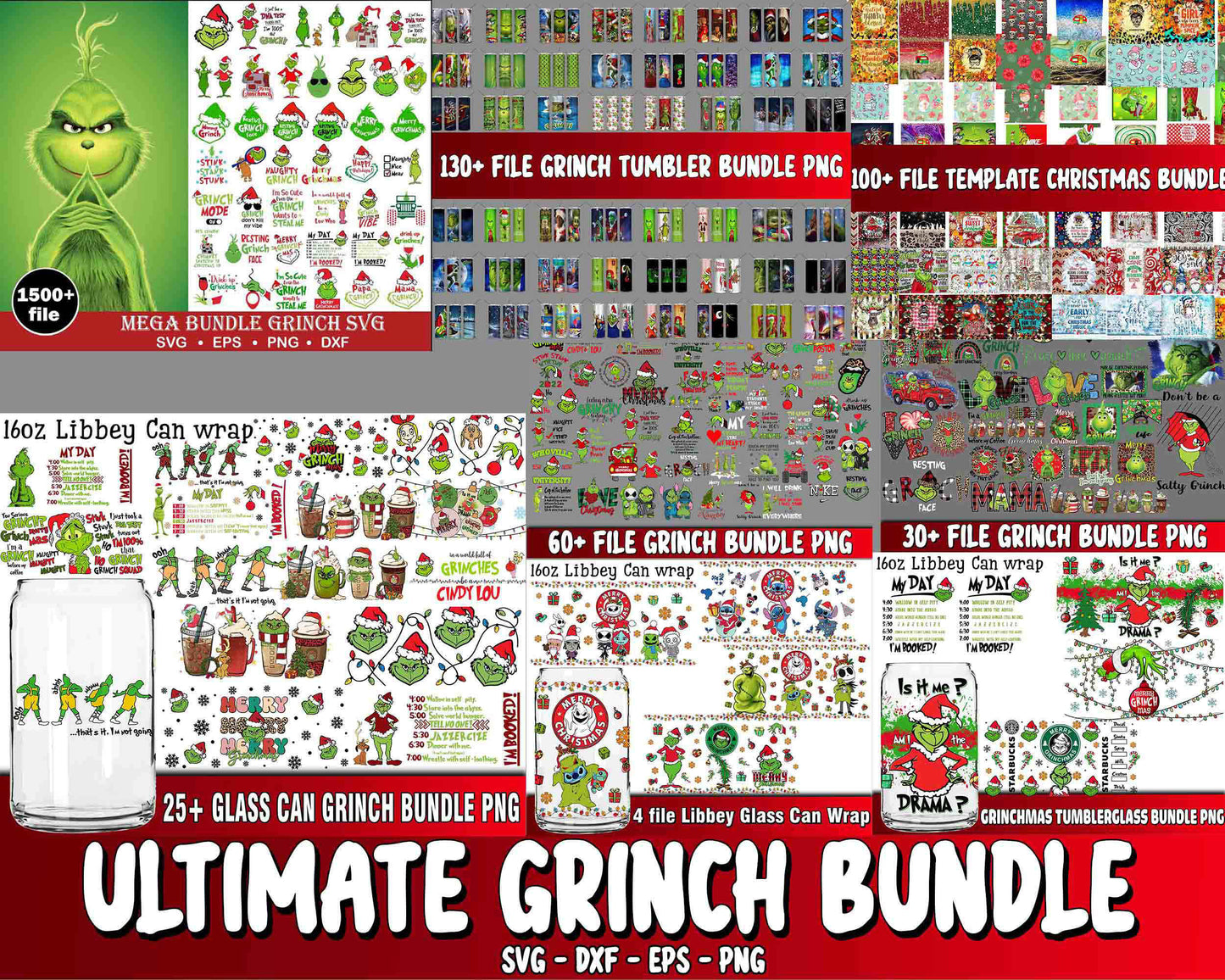 Ultimate grinch bundle svg , Mega Ultimate grinch bundle svg eps png, for Cricut, Silhouette, digital, file cut