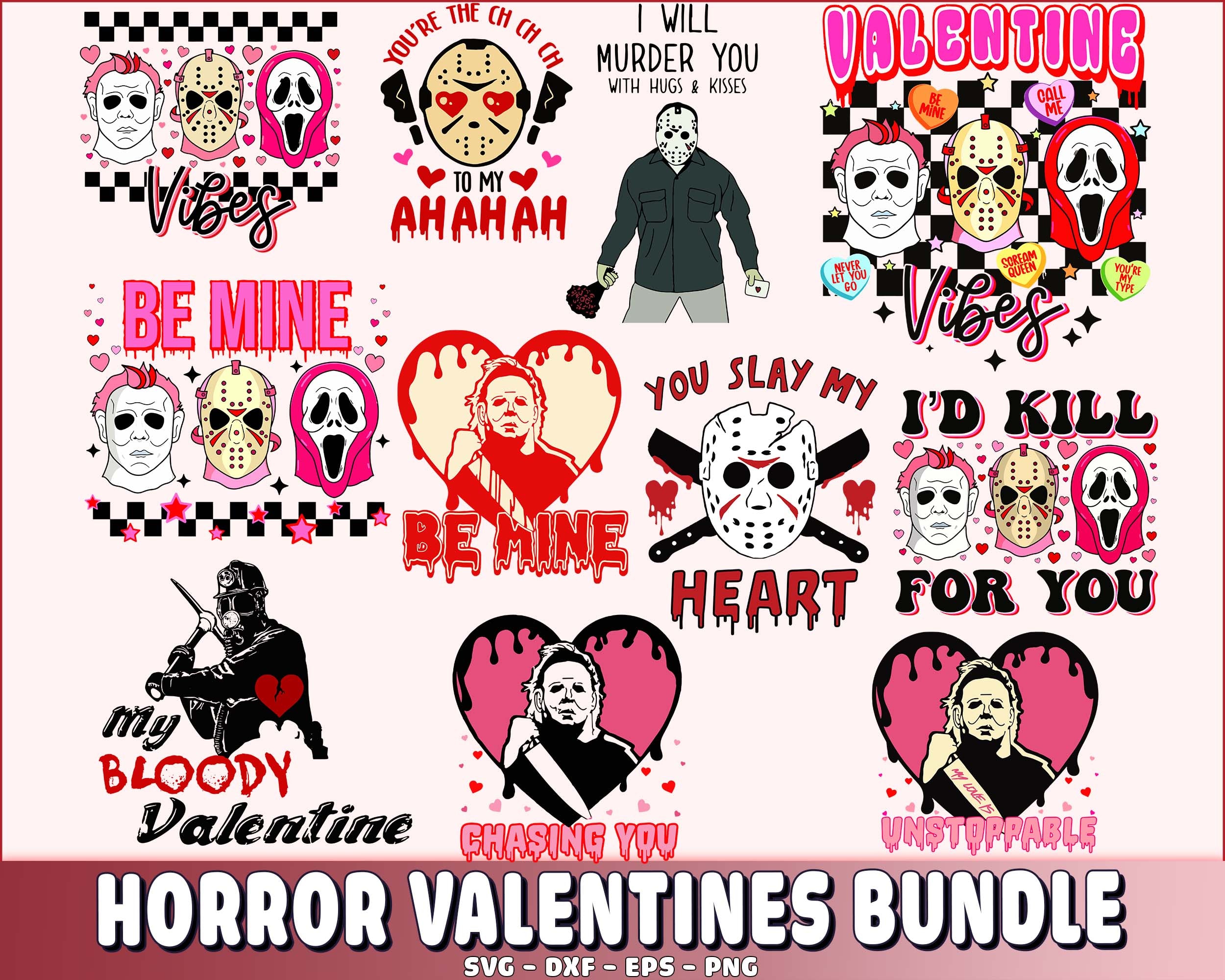horror valentines svg , valentine vibes png , horror valentines