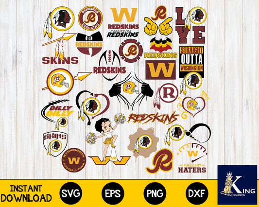 Washington Football Team Bundle svg,Washington Football Team Nfl svg, Bundle sport Digital Cut Files svg eps dxf png file, for Cricut, Silhouette, digital, file cut