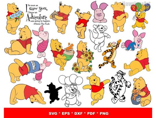 Winnie The Pooh Bundle svg,1500+ files Winnie The Pooh svg eps png, for Cricut, Silhouette, digital, file cut