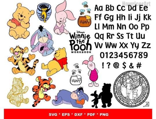 Winnie The Pooh Bundle svg,1500+ files Winnie The Pooh svg eps png, for Cricut, Silhouette, digital, file cut