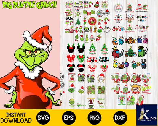 Grinch Bundle  svg,Big bundle Grinch svg eps png, for Cricut, Silhouette, digital, file cut