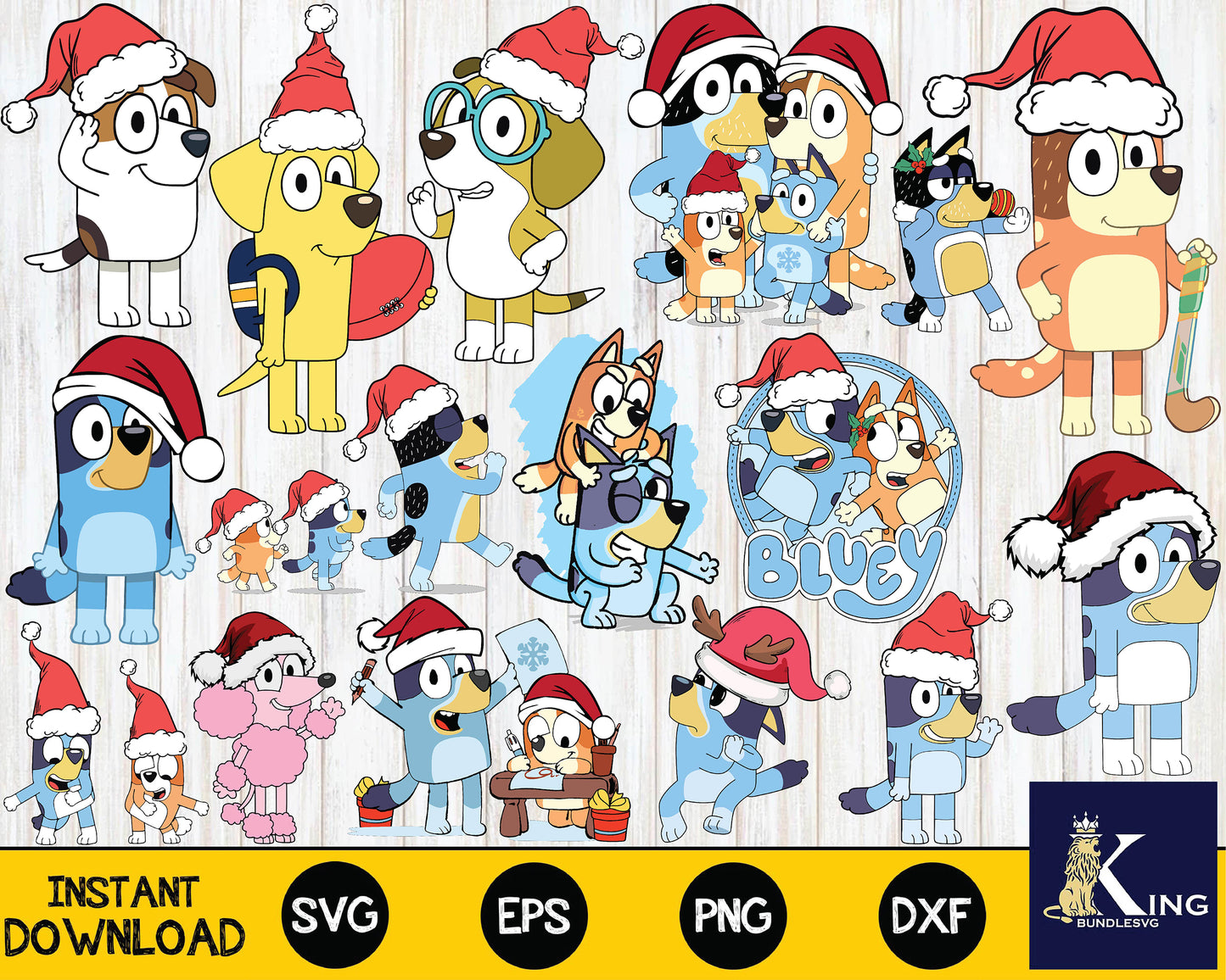 bluey christmas svg , Mega Bundle bluey svg dxf eps png, for Cricut, Silhouette, digital, file cut