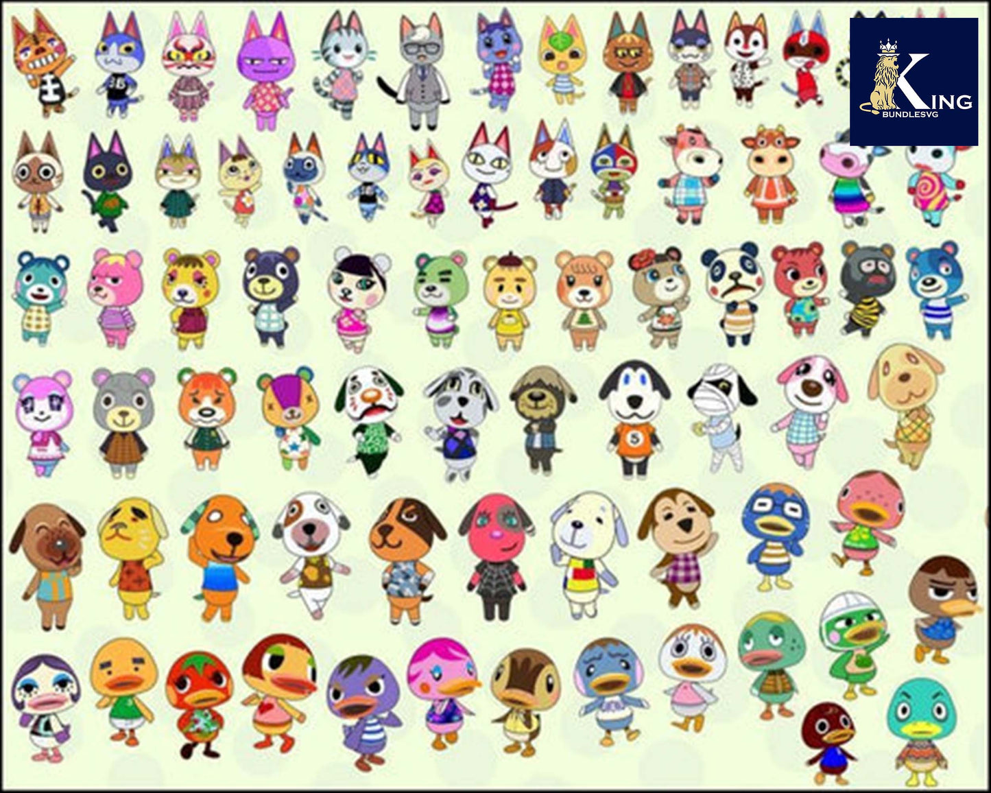 bundle Animal crossing Svg,1000+ file bundle Animal crossing svg eps png, for Cricut, Silhouette, digital, file cut