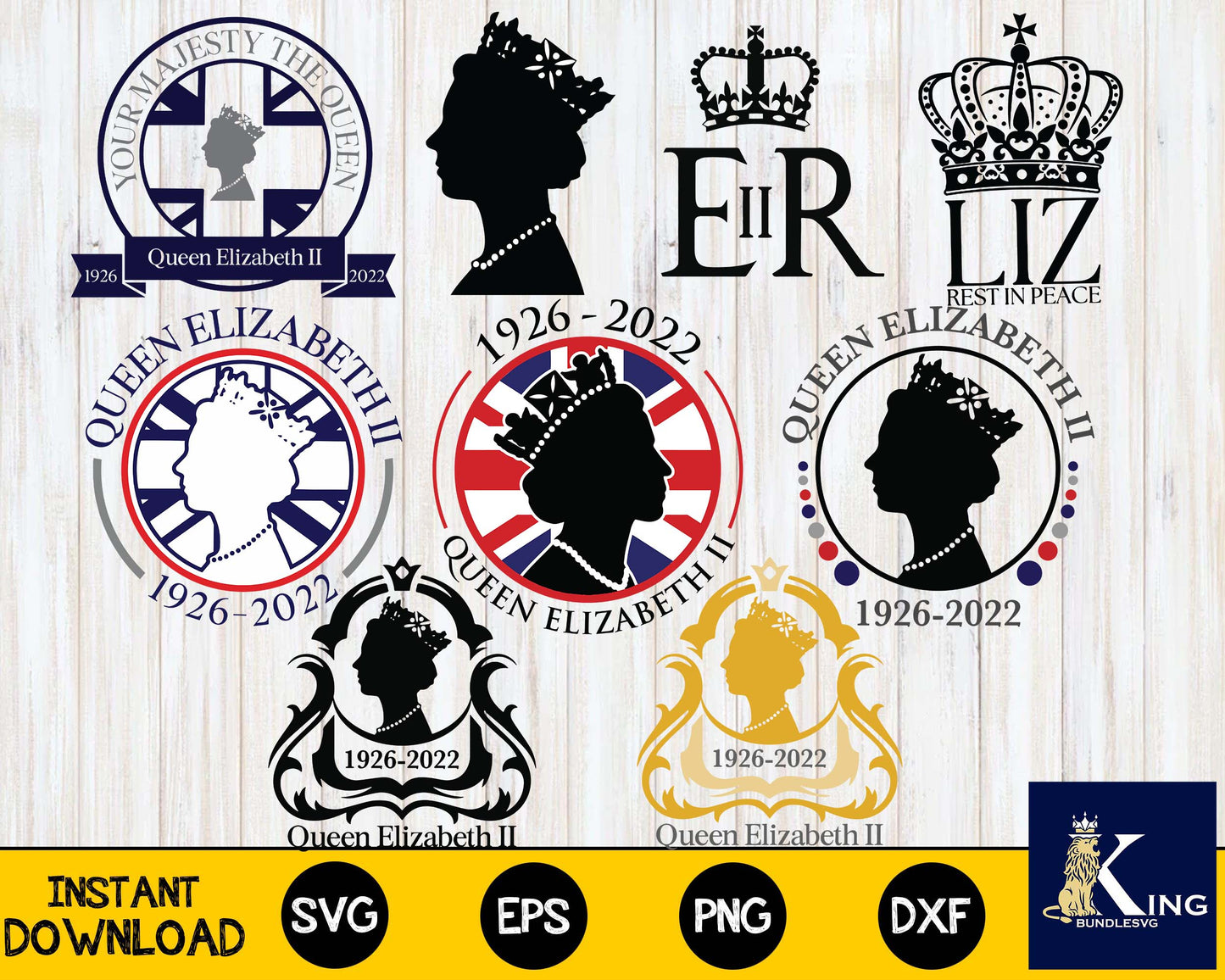 Queen Elizabeth II Bundle Svg ,God Save The Queen svg , Mega Bundle Elizabeth II svg dxf eps png, cricut , for Cricut, Silhouette, digital download