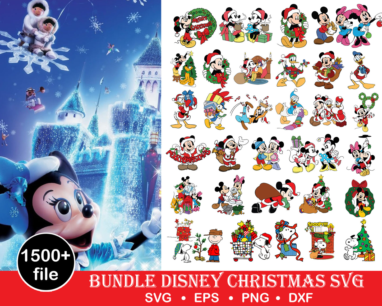 1500+ file Disney Bundle Christmas svg,christmas disney svg eps png, for Cricut, Silhouette, digital, file cut