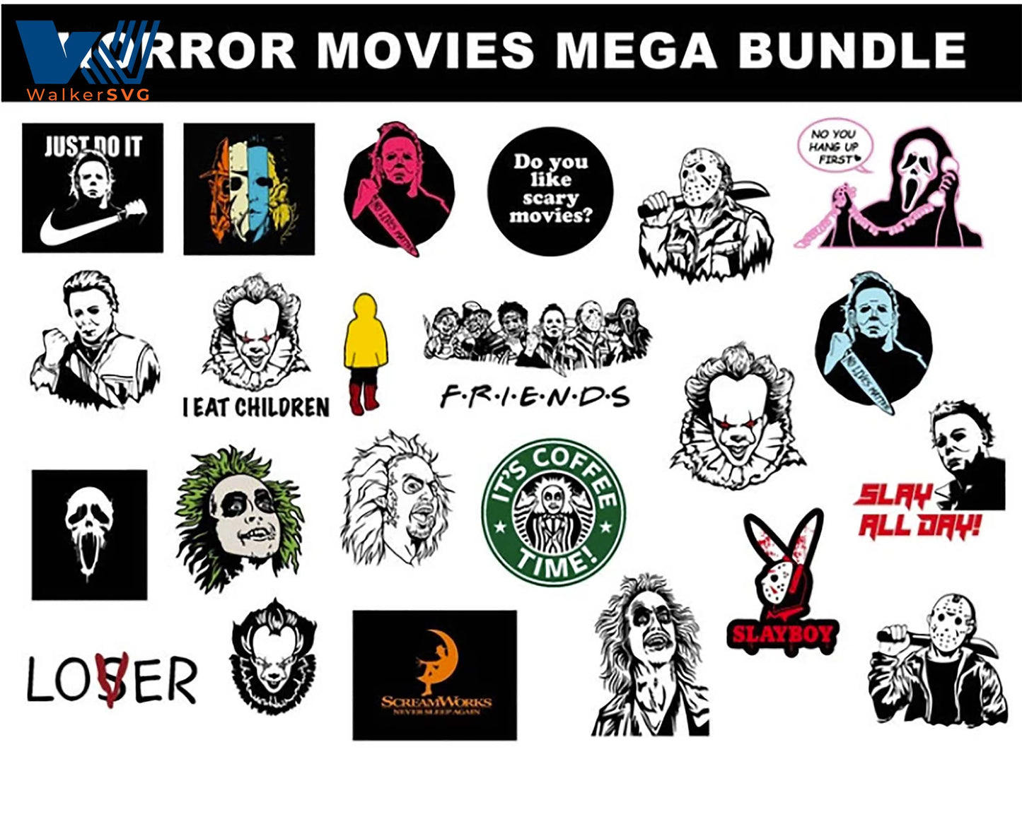 Horror Movies Bundle svg,1800+ files Horror Movies svg eps png, for Cricut, Silhouette, digital, file cut