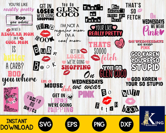 Mean Girls svg, Mean Girls Bundle svg,  svg eps png, for Cricut, Silhouette, digital, file cut