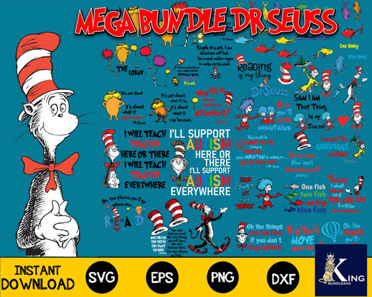 Dr Seuss Bundle svg,200+ files Dr Seuss file,Mega bundle Dr Seuss for Cricut, Silhouette, digital, file cut