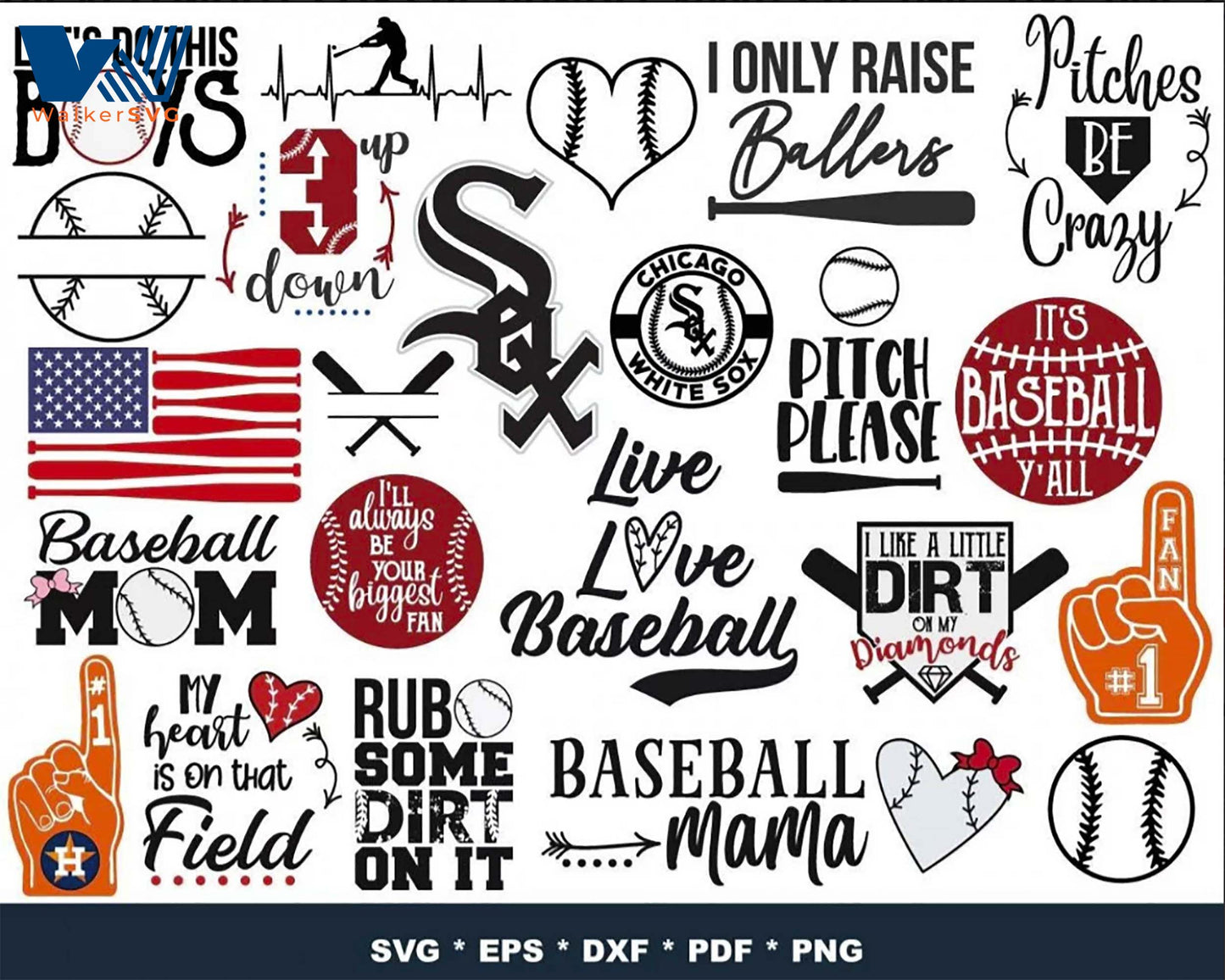 Chicago White Sox Bundle svg,1000+ files Chicago White Sox svg eps png, for Cricut, Silhouette, digital, file cut