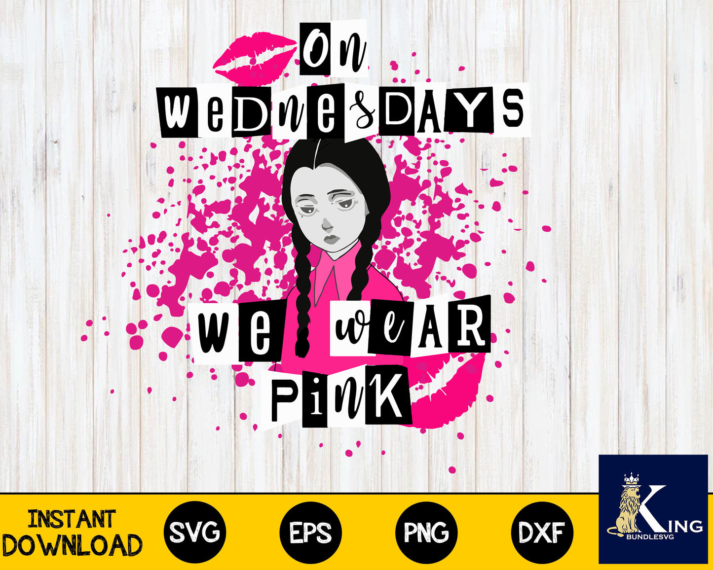 on wednesdays we wear pink svg, mean girls Svg svg eps png, for Cricut, Silhouette, digital, file cut