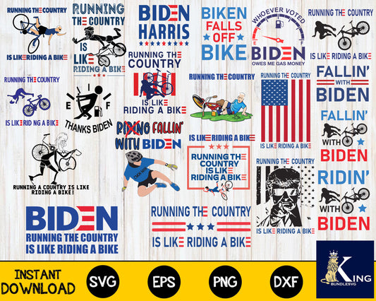 80+ file biden svg, running the country is live riding a bike, ridin' biden svg dxf eps png, for Cricut, Silhouette, digital, file cut