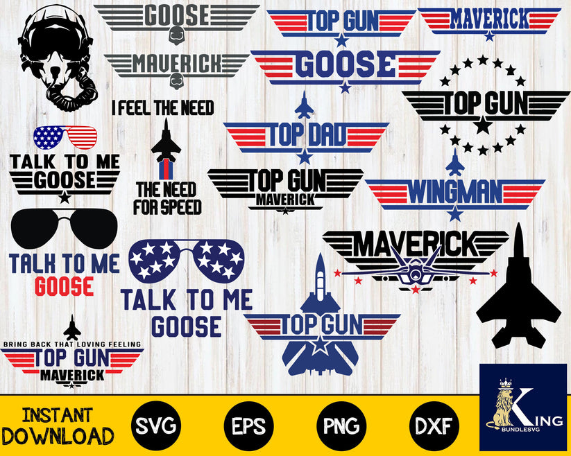 Top Gun SVG Bundle, Talk To Me Goose, Maverick SVG,Top DAD svg ,Top Gu ...