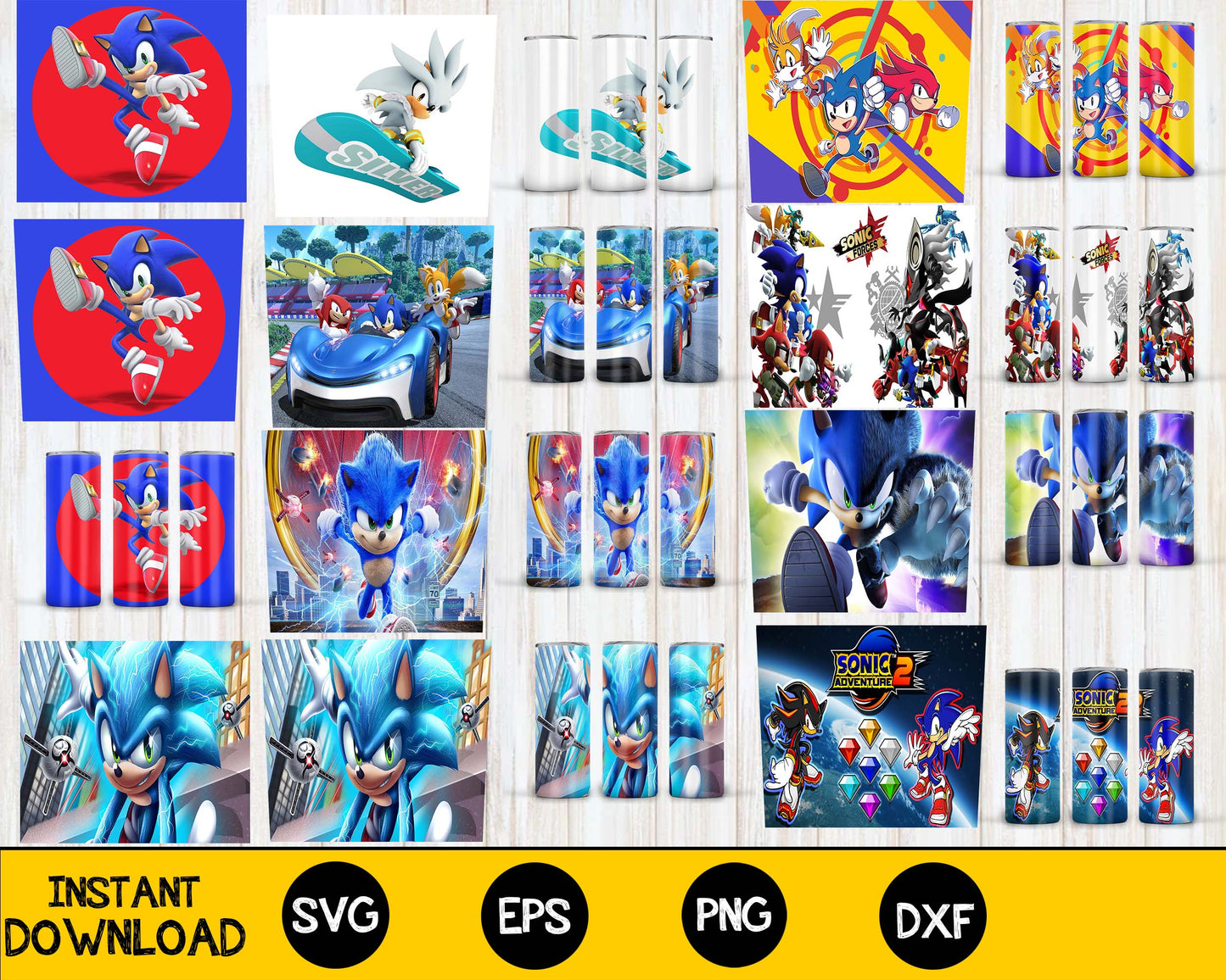 150+ file tumbler Sonic  Bundle PNG High Quality, Designs 20 oz sublimation, Bundle Design Template for Sublimation